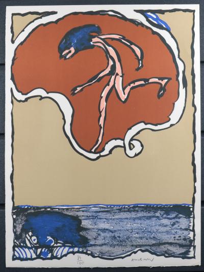 Pierre ALECHINSKY - Worldly Flying Object, 1977 - Original lithograph (Hand-signed & numbered!) 2