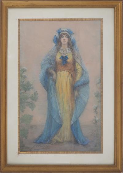 Georges Clairin - Sarah Bernhardt dans la Samaritaine - Pastel original, signé 2