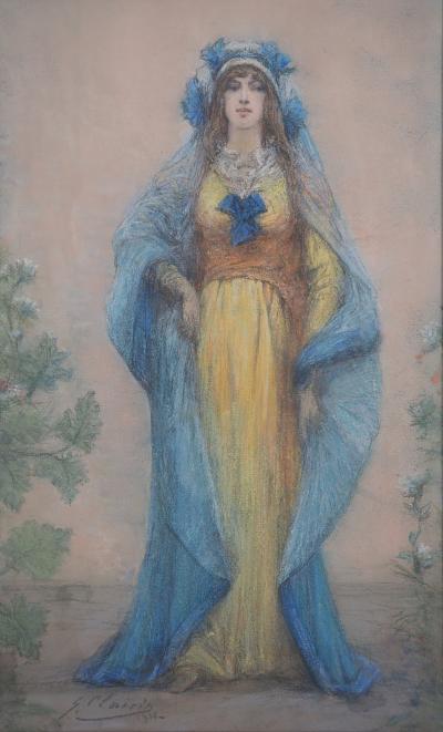 Georges Clairin - Sarah Bernhardt dans la Samaritaine - Pastel original, signé 2