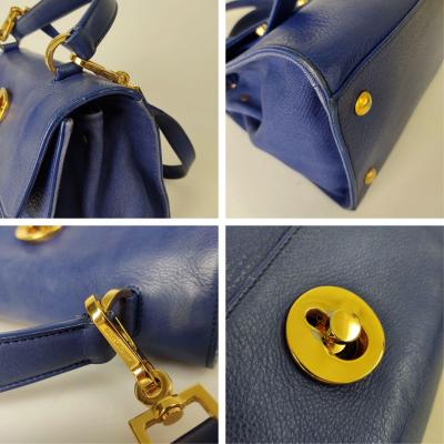 Sac Yves Saint Laurent Muse Two en cuir bleu-ciel 2