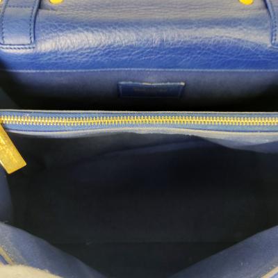 Sac Yves Saint Laurent Muse Two en cuir bleu-ciel 2