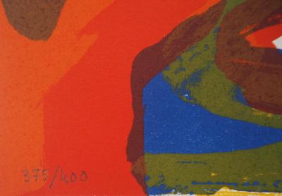 Bengt Lindström - Visage bleu - Lithographie originale, signée 2