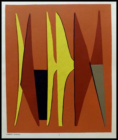 Alberto MAGNELLI  - Composition, 1952 - pochoir 2