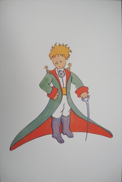 Antoine de Saint-Exupéry - Le petit prince et son manteau, 2022 - Photolithographie en couleurs