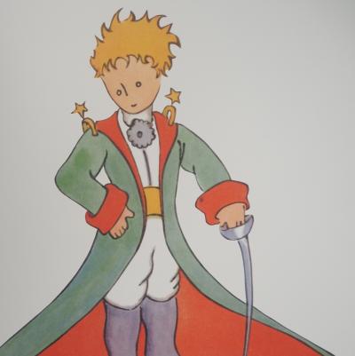 Antoine de Saint-Exupéry - Le petit prince et son manteau, 2022 - Photolithographie en couleurs 2