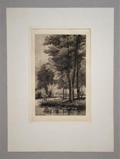 Aristide DE BISEAU - Paysage, 1876 - Gravure originale signée 2