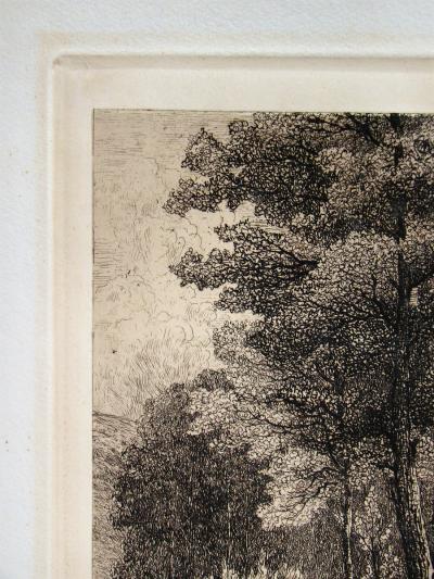 Aristide DE BISEAU - Paysage, 1876 - Gravure originale signée 2