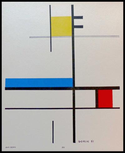 Jean GORIN  - Composition, 1952 - pochoir 2