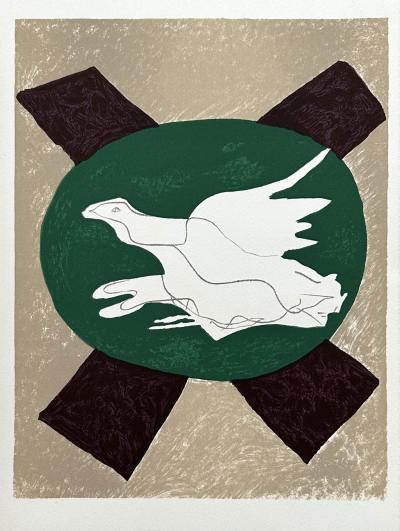 Georges Braque (after) - Bird on X background - Lithograph in colors 2