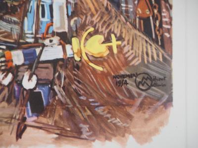 Mathurin MEHEUT - Bretagne : La flottille artisanale au soutage, c. 1955 -  Héliogravure en couleur, Signée 2