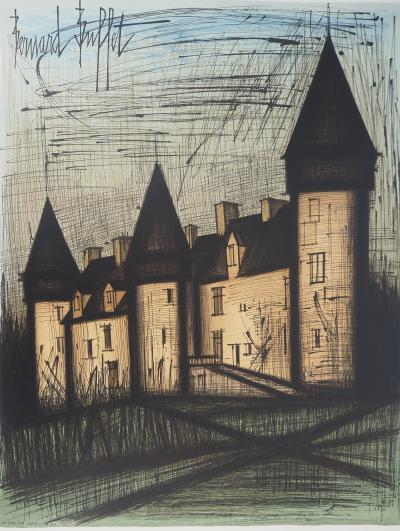 Bernard Buffet - Château de Culan, 1978 - Lithographie signée