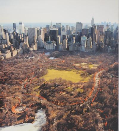 Christo et Jeanne-Claude - Central Park New York : Aerial View of the Gates, 2005 - Affiche originale d’époque 2