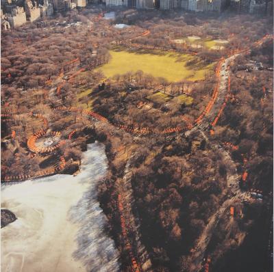 Christo et Jeanne-Claude - Central Park New York : Aerial View of the Gates, 2005 - Affiche originale d’époque 2