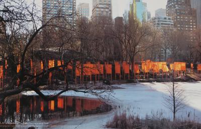 Christo et Jeanne-Claude - Gates near Frozen Lake : Central Park New York, 2005 - Affiche originale d’époque 2