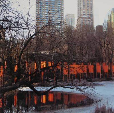 Christo et Jeanne-Claude - Gates near Frozen Lake : Central Park New York, 2005 - Affiche originale d’époque 2