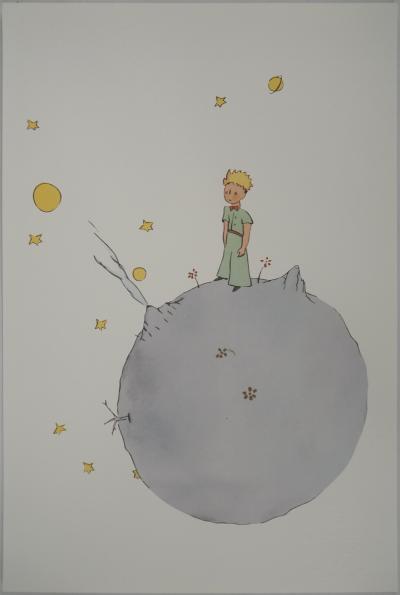 Antoine de SAINT-EXUPERY : Le Petit Prince sur l’astéroïde - Lithographie