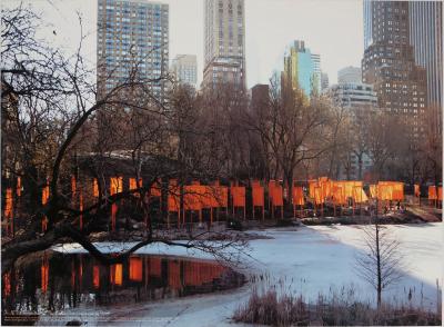 Christo et Jeanne-Claude - Gates near Frozen Lake : Central Park New York, 2005 - Affiche originale d’époque 2