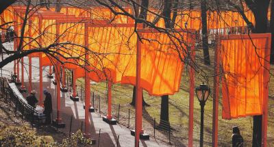 Christo et Jeanne-Claude - Gates and Orange Curtains : Central Park New York, 2005 - Affiche originale d’époque 2