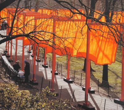 Christo et Jeanne-Claude - Gates and Orange Curtains : Central Park New York, 2005 - Affiche originale d’époque 2