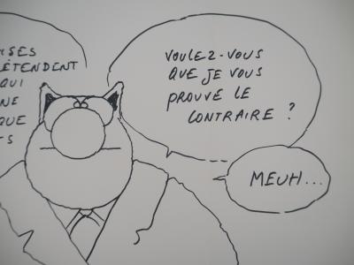 Philippe GELUCK - Le Chat : Des chats et des vaches - Dessin original à l’encre, Signé 2
