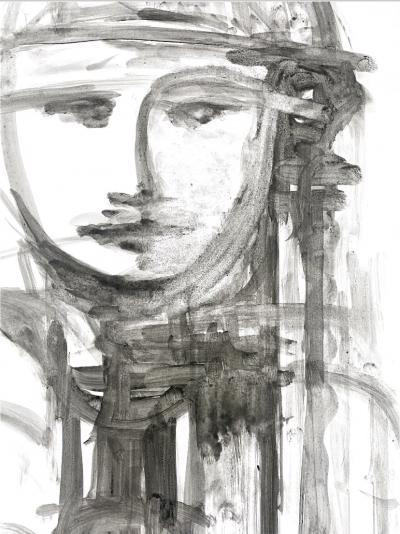 André Ferrand - Amazone - Lavis sur papier 2