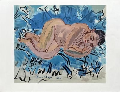 Raoul DUFY - Nu couché - Lithographie signée dans la planche