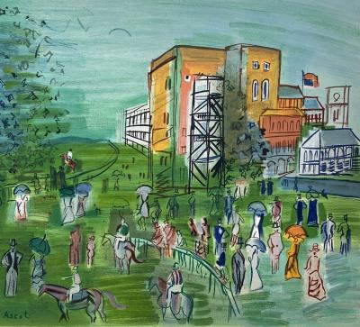 Raoul Dufy - Hippodrome Ascot - Lithographie signée dans la planche 2