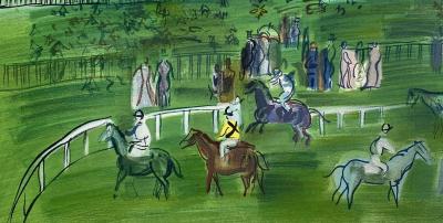 Raoul Dufy - Hippodrome Ascot - Lithographie signée dans la planche 2