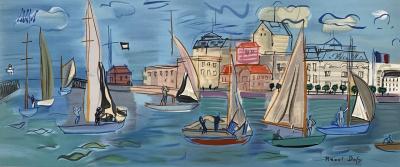 Raoul DUFY - Les régates - Lithographie signée dans la planche 2