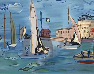 Raoul DUFY - Les régates - Lithographie signée dans la planche 2