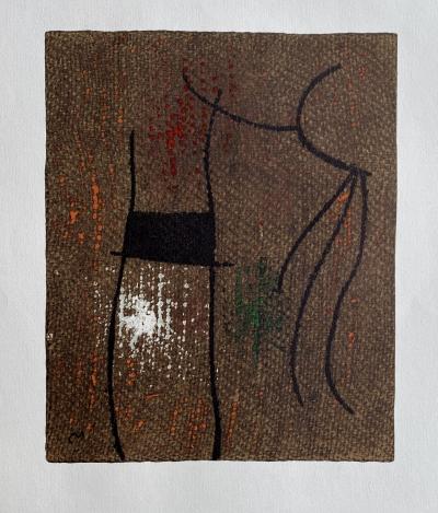 Joan Miro - Femme surréaliste - Lithographie signée dans la planche 2