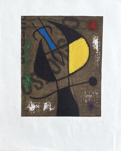 Joan Miro - Femme et oiseaux - Lithographie signée dans la planche