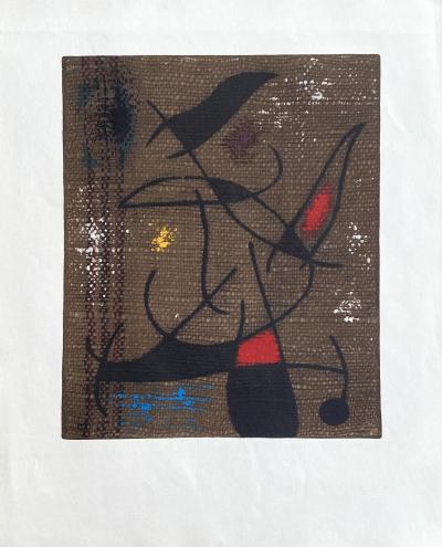 Joan Miro - Femme et oiseaux I - Lithographie signée dans la planche 2