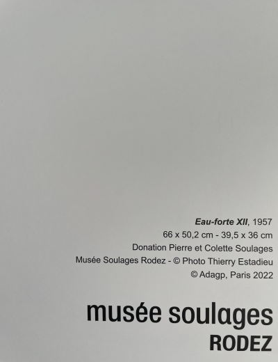 PIERRE SOULAGES (d’après) -  AFFICHE D’APRÈS L’EAU FORTE XII 2