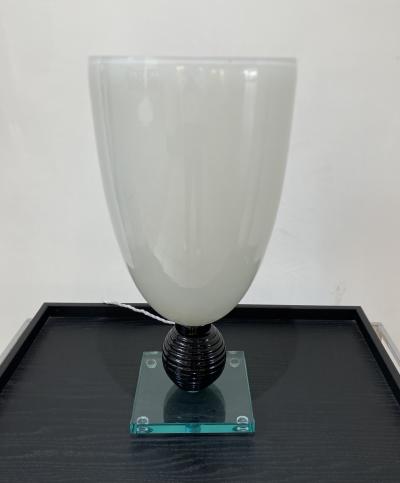 Lampe blanche en verre de Murano Circa : 1980 2