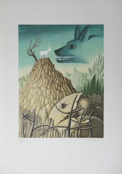 Raymond PEYNET - La chèvre et le loup - Lithographie originale signée au crayon et numérotée 2