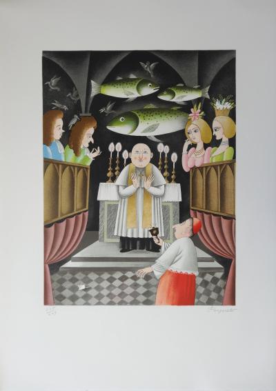Raymond PEYNET - Gourmandise, délicieux péché - Lithographie originale signée au crayon et numérotée 2
