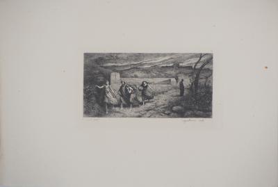 JB Camille COROT (d’après) Incendie de Sodome - Gravure d’après peinture 2