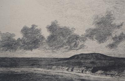 Georges MICHEL (d’après) - Village au pied d'une montagne, 1873 - Gravure signée 2