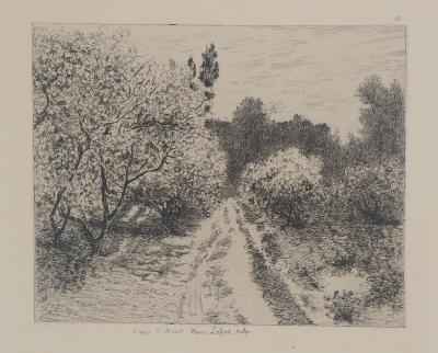 Claude MONET (after) - Apple trees in bloom, 1873 - Signed engraving 2
