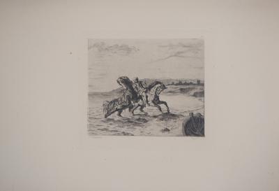 Eugène DELACROIX (d’après) - Chevaux sortant de l’eau, 1873 - Gravure signée 2
