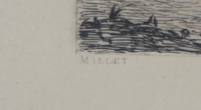 Jean François MILLET (d’après) - Homme à la brouette, 1873 - Gravure, signée 2