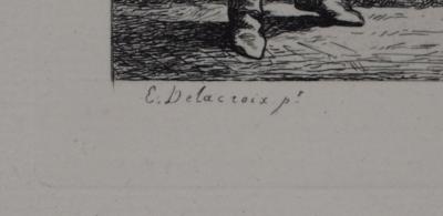 Eugène DELACROIX (d’après) - Joueurs d’échecs, 1873 - Gravure signée 2