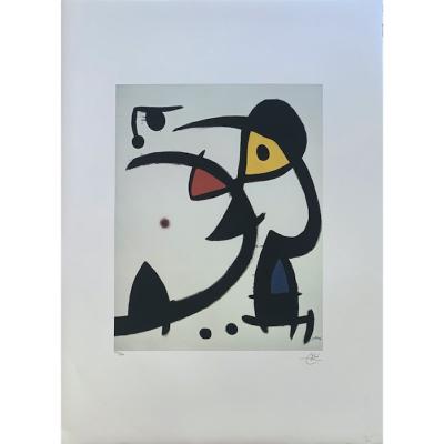 Joan MIRO’ (AFTER) - Two characters pursued by a bird - Lithograph on Arches paper 2