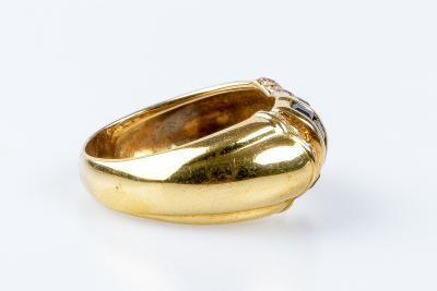 Bague saphir diamant en or jaune 18 carats 2