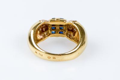 Bague saphir diamant en or jaune 18 carats 2