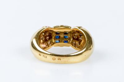 Bague saphir diamant en or jaune 18 carats 2