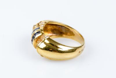 Bague saphir diamant en or jaune 18 carats 2