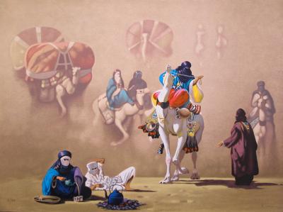 Hocine Ziani - Rencontre - Lithographie originale 2