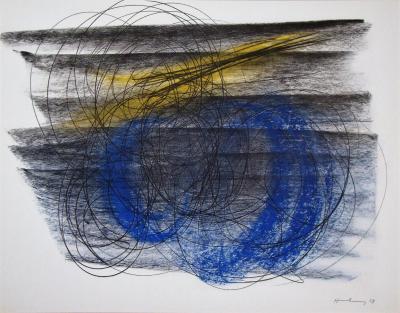 Hans HARTUNG (d’après) - Pastel P.1958-91, 1961 - Lithographie offset signée 2